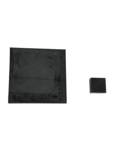 Pre-owned Alexandra Von Furstenberg 8-piece Rectangle Placemats And Coasters Set In Gray