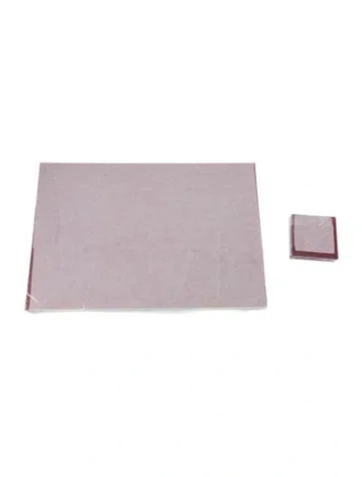 Pre-owned Alexandra Von Furstenberg 8-piece Rectangle Placemats And Coasters Set In Red