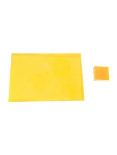 Pre-owned Alexandra Von Furstenberg 8-piece Rectangle Placemats And Coasters Set In Yellow