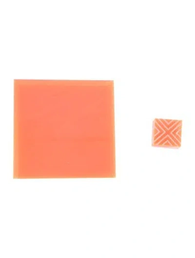 Pre-owned Alexandra Von Furstenberg 8-piece Square Placemats And Coasters Set In Pink
