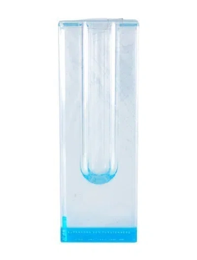 Pre-owned Alexandra Von Furstenberg Acrylic Bloomin Vase In Blue