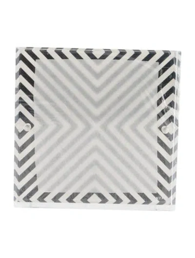 Pre-owned Alexandra Von Furstenberg Acrylic Bolt Snap X Print Picture Frame In Multi