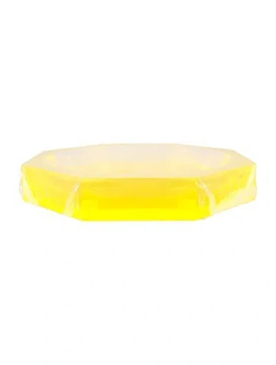 Pre-owned Alexandra Von Furstenberg Acrylic Extra Large Nut Bowl In Yellow