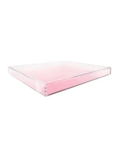 Pre-owned Alexandra Von Furstenberg Acrylic Medium Cocktail Tray In Pink