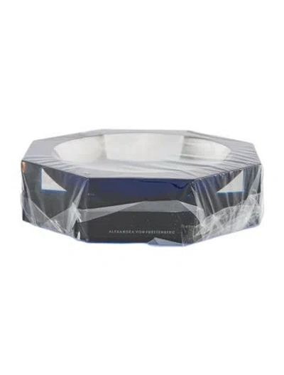 Pre-owned Alexandra Von Furstenberg Acrylic Nut N Serving Bowl In Blue