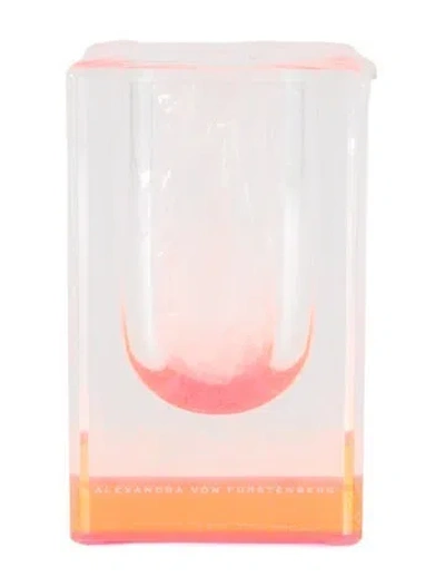 Pre-owned Alexandra Von Furstenberg Acrylic Short Vase