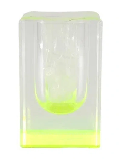 Pre-owned Alexandra Von Furstenberg Acrylic Short Vase In Green