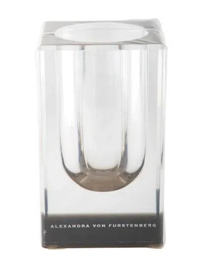 Pre-owned Alexandra Von Furstenberg Acrylic Short Vase In Neutral