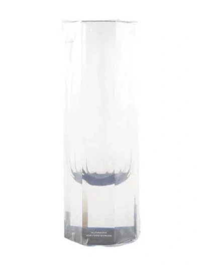 Pre-owned Alexandra Von Furstenberg Acrylic Tall Bloomin Vase In Blue/clear