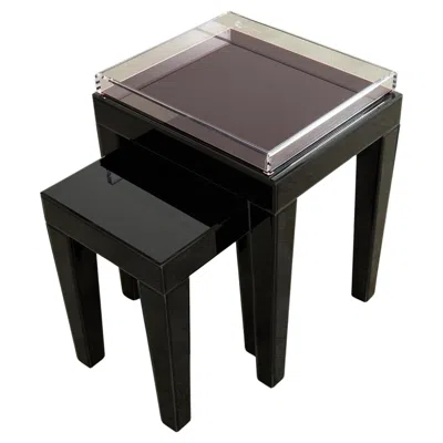 Pre-owned Alexandra Von Furstenberg Black Acrylic Tray On Retro-futurism Style Tables