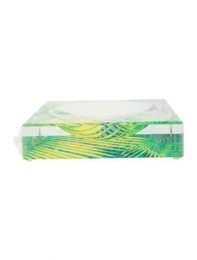 Pre-owned Alexandra Von Furstenberg Large Palm Candy Bowl In Green