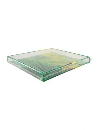 Pre-owned Alexandra Von Furstenberg Medium Palm Acrylic Tray