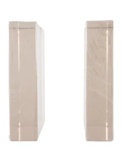 Pre-owned Alexandra Von Furstenberg Pair Of Chapter Bookends In Silver