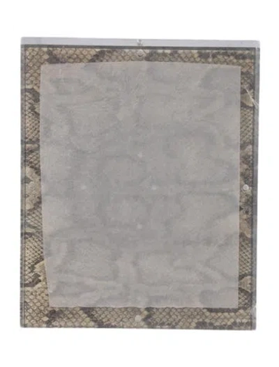 Pre-owned Alexandra Von Furstenberg Rectangle Snap Large Snakeskin Print Picture Frame
