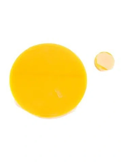 Pre-owned Alexandra Von Furstenberg Set Of 8 Round Placemats And Coasters Set In Yellow