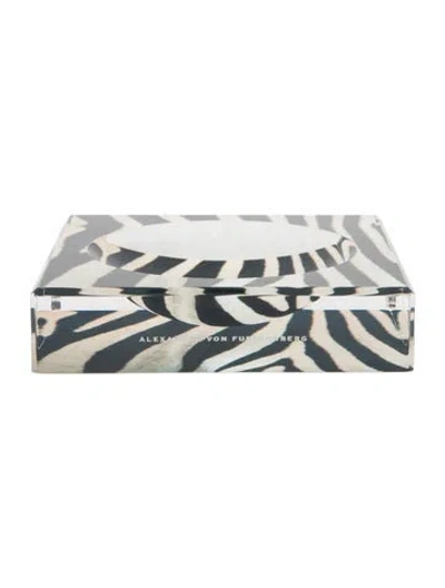 Pre-owned Alexandra Von Furstenberg Zebra Acrylic Petite Candy Bowl In Multi