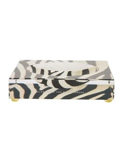 Pre-owned Alexandra Von Furstenberg Zebra Print Petite Candy Bowl