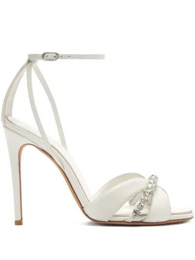 Alexandre Birman 100mm Georgina Heeled Sandals In White