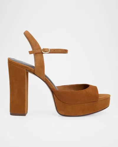 Alexandre Birman 120mm Amy Suede Platform Sandals In Espresso