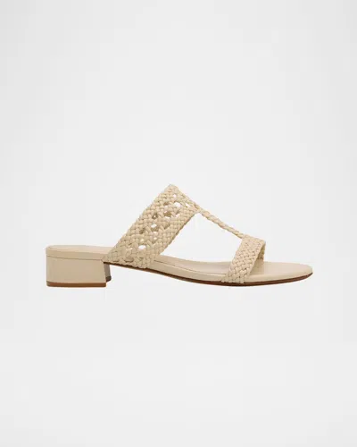 Alexandre Birman 30mm Braided Leather Block-heel Sandals In White