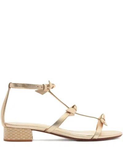 Alexandre Birman 30mm Slim Lolita Raffia-detail Sandals In Gold