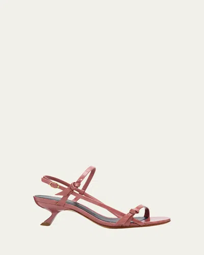 Alexandre Birman 50mm Clarita Caged Croc-embossed Leather Sandals In Brown