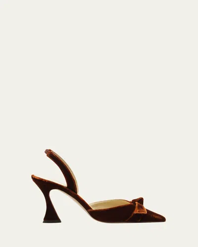 ALEXANDRE BIRMAN 60MM CLARITA BELL VELVET SLINGBACK PUMPS