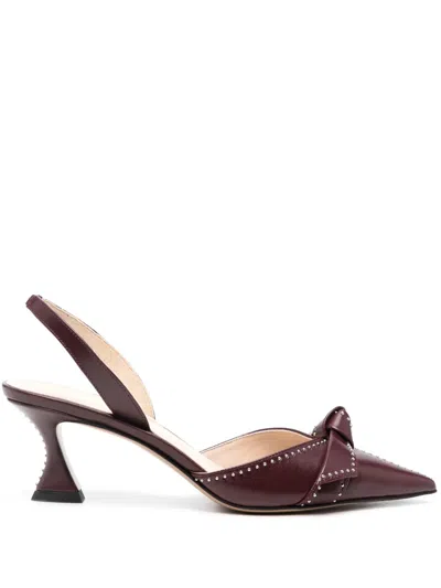 Alexandre Birman Clarita 60mm Studded Pumps In Red