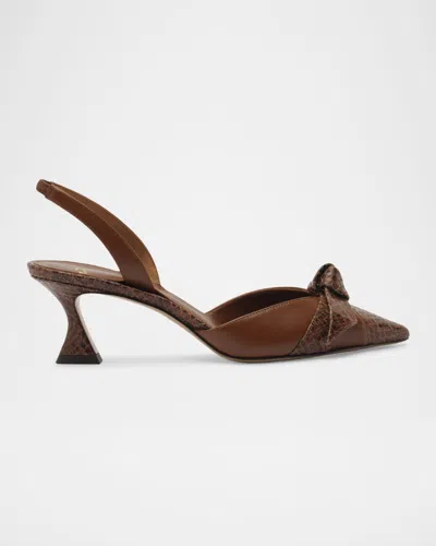 Alexandre Birman 60mm Clarita Suede Slingback Pumps In Brown