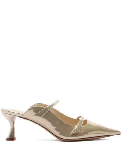 Alexandre Birman 60mm Tita Pointed-toe Straps-detail Mules In Neutral