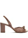 Alexandre Birman Easy Clarita Tresse Block Heel Slingback Sandal In Brown