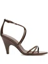 Alexandre Birman Lory 85 Patent Leather Sandals In Brown
