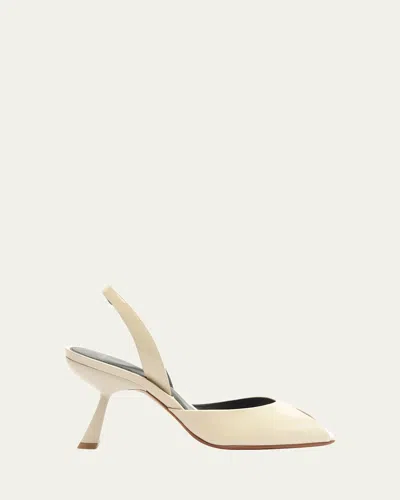 Alexandre Birman 85mm Miranda Patent Leather Peep-toe Pumps In White