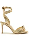 Alexandre Birman New Clarita 85 Leather Sandals In Gold