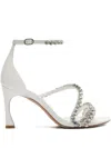 Alexandre Birman Something Blue Crystal Ankle Strap Bridal Sandal In White