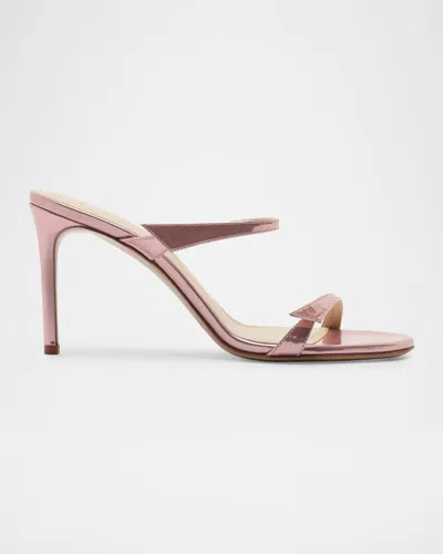Alexandre Birman 85mm Tita Metallic Leather Mule Sandals In Pink