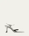 Alexandre Birman 85mm Tita Mirrored Leather Wrap Pumps In Silver