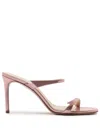 Alexandre Birman 85mm Tita Metallic Leather Mule Sandals In Pink