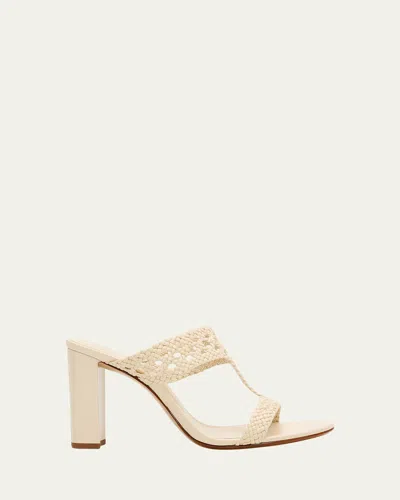 Alexandre Birman 90mm Braided Leather Block-heel Sandals In Neutral
