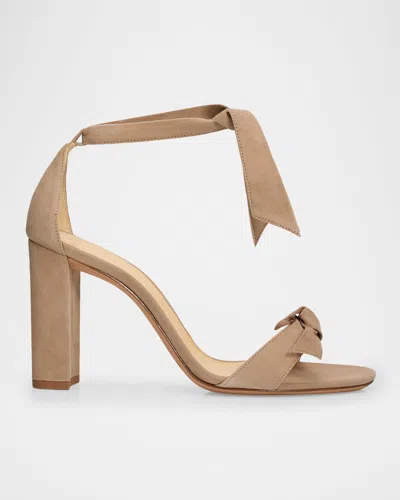 Alexandre Birman 90mm Clarita Suede Block-heel Sandals In Pink
