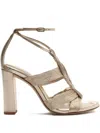 Alexandre Birman Olga Block 90 Leather Sandals In Animal Print