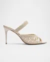 Alexandre Birman Agatha 85 Braided Leather Stiletto Sandals In Eggshell