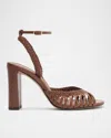 Alexandre Birman Agatha 90 Leather Sandals In Chocolate Fondue