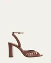 Alexandre Birman Agatha 90 Leather Sandals In Chocolate Fondue