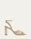 Alexandre Birman Agatha 90 Leather Sandals In Golden