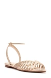 Alexandre Birman Agatha Braided Leather Flat Sandals In Golden
