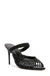Alexandre Birman Agatha Peep Toe Slide Sandal In Black