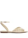 Alexandre Birman Agatha Braided Leather Flat Sandals In Neutrals