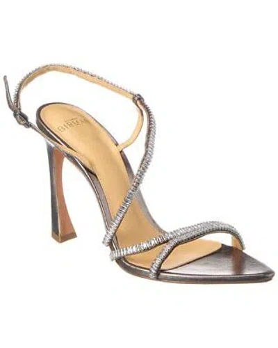 Pre-owned Alexandre Birman Alana Zircone 100 Leather Sandal Silver Women's