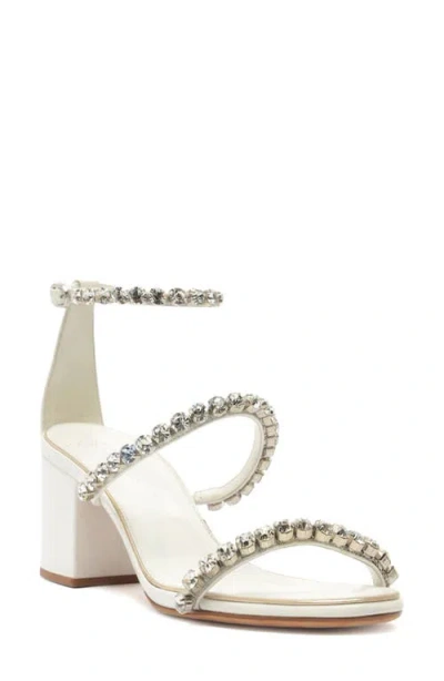 Alexandre Birman Alexa Crystal Strap Sandal In White